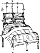 Bedroom Decore and Bedding at the Iron Grate Drak 200h